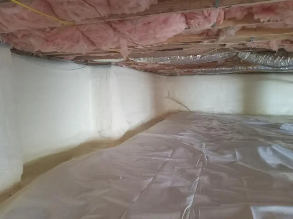 Crawl space encapsulation with closed-cell spray foam for Roof Maintenance in Lenoir